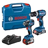 Bosch Professional 18V System Combo Kit: Drehschlagschrauber GDR 18V-200 + Schlagbohrschrauber GSB 18V-45…